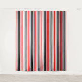 Tenture Motif de rayures rouges noires et blanches (Devant)