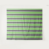 Tenture Motif de rayures vert noir blanc  (Devant (Horizontal))