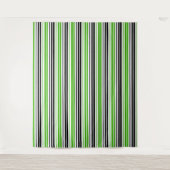 Tenture Motif de rayures vert noir blanc  (Devant)