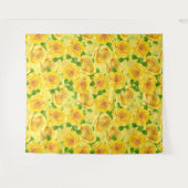 Tenture Motif de rose d'aquarelle jaune (Devant (Horizontal))