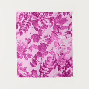 Tenture Motif de roses roses avec feuilles