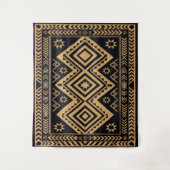 Tenture Motif de surface abstrait boho or noir (Devant)