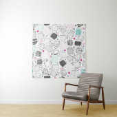 Tenture Motif de tasse dessinée à la main, conception tran (En situation)