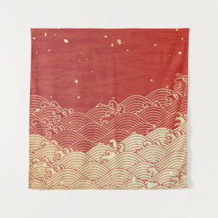 Tenture Motif de texture papier d'onde dorée