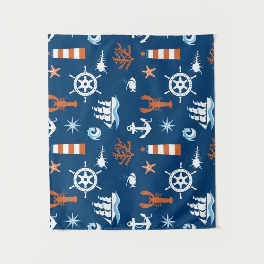 Tenture Motif de thème de mer (Devant)