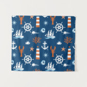 Tenture Motif de thème de mer (Devant (Horizontal))