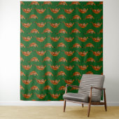 Tenture Motif de tigre avec fond vert (En situation)