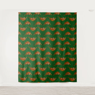 Tenture Motif de tigre avec fond vert