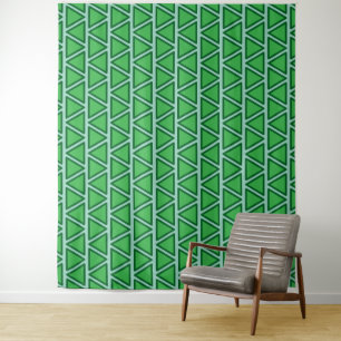 Tenture Motif de triangle vert à trois tons abstrait