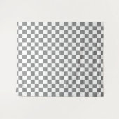 Tenture Motif de vérification À damiers blanc gris cendré (Devant (Horizontal))