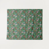 Tenture Motif décoratif de Noël sur fond vert (Devant (Horizontal))