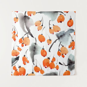 Tenture Motif des baies d'aquarelle et de l'illustration f