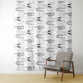 Tenture Motif des boutons de chien (En situation)