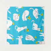 Tenture Motif des chats et papillons (Devant (Horizontal))