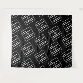 Tenture Motif des initiales Mariages modernes | Noir & Bla (Devant (Horizontal))