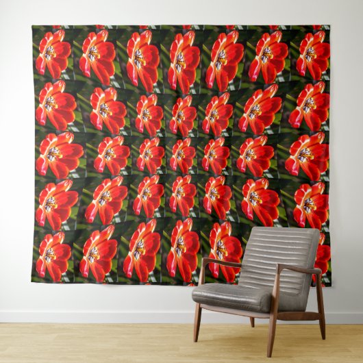 Tenture Motif des Tulipes rouges (En situation (horizontale))