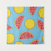 Tenture Motif d'été avec ananas et pastèque, ba (Devant (Horizontal))