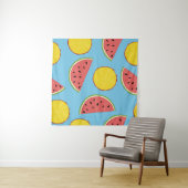 Tenture Motif d'été avec ananas et pastèque, ba (En situation (horizontale))