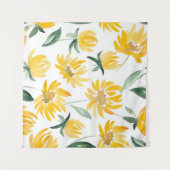 Tenture Motif d'été feuille de fleurs jaunes (Devant (Horizontal))