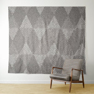 Tenture Motif diamant argent en verre coloré