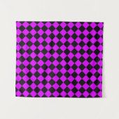 Tenture Motif diamant damier noir violet (Devant (Horizontal))