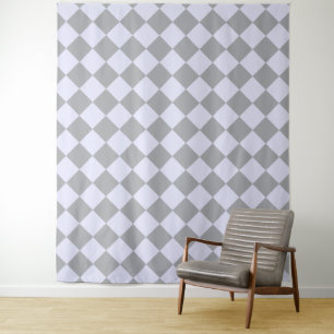 Tenture Motif diamant en gris et lavande