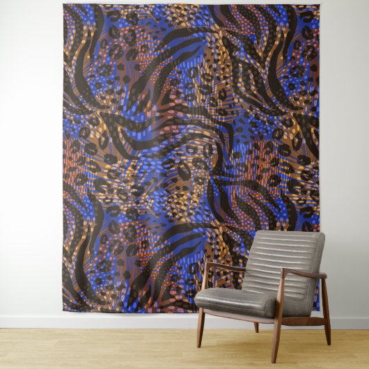 Tenture Motif d'impression Leopard et Zebra (En situation)