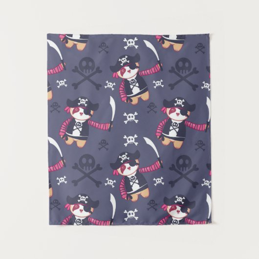 Tenture Motif d'ours panda pirate mignon (Devant)