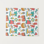 Tenture motif drôle vacances d'été plage (Devant (Horizontal))