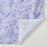 Motif d'une ligne d'animal marin et voilier