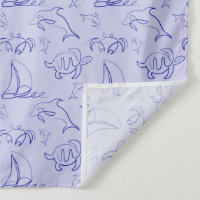 Motif d'une ligne d'animal marin et voilier