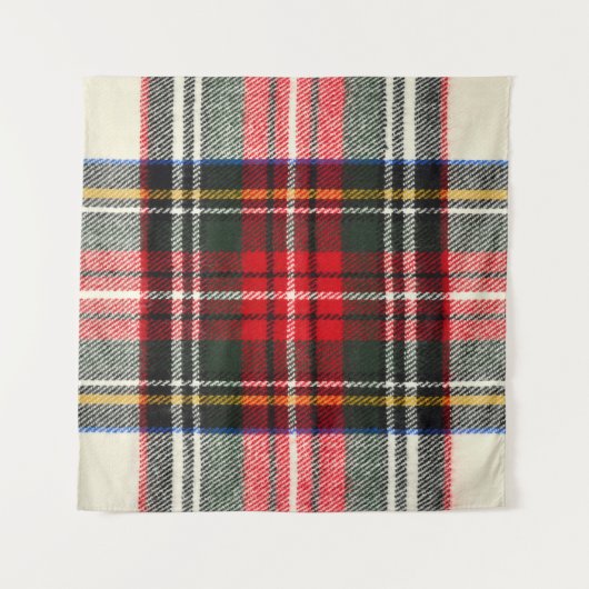 Tenture Motif écossais tartan. Laine rouge et blanche plai (Devant)