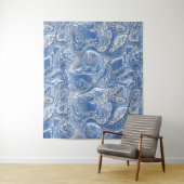 Tenture Motif en marbre bleu clair argenté (En situation)