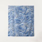 Tenture Motif en marbre bleu clair argenté (Devant)