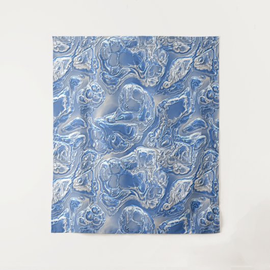 Tenture Motif en marbre bleu clair argenté (Devant)