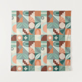 Tenture Motif en mosaïque abstrait et géométrique. (Devant (Horizontal))