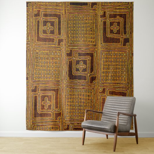 Tenture Motif en tissu Kuba (En situation)