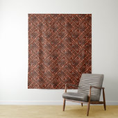 Tenture Motif ethnique marron beige monochrome. (En situation)