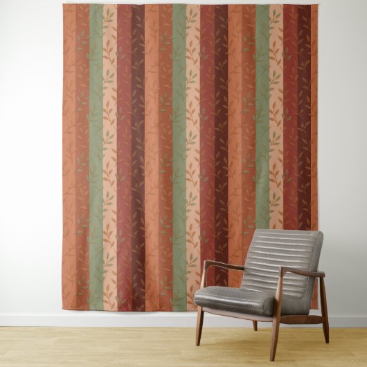 Tenture Motif Feuille Bohème Rustique (En situation)