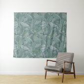 Tenture Motif feuille d'acanthe bleu sarcelle de William M (En situation (horizontale))
