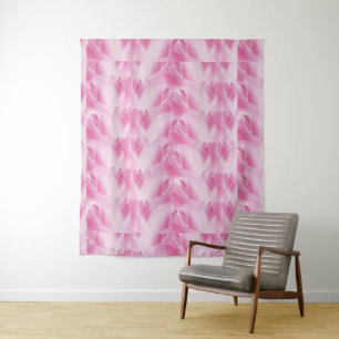 Tenture motif feuille, rose