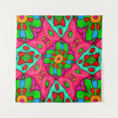 Tenture Motif Fleurs Abstraites uniques (Devant (Horizontal))