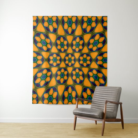 Tenture Motif Fleurs Abstraites uniques (En situation)
