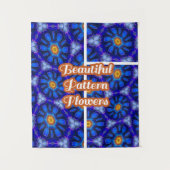Tenture Motif Fleurs bleues Abstraites (Devant)