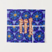 Tenture Motif Fleurs bleues Abstraites (Devant (Horizontal))