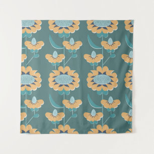 Tenture motif floral abstrait de style rétro sans couture.