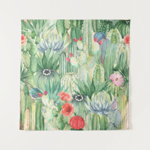 Tenture Motif floral incomparable avec cactus, succulents