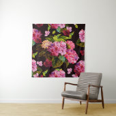 Tenture Motif floral incomparable. Hydrangée sur une sur u (En situation)