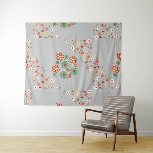 Tenture Motif Floral Moderne (En situation (horizontale))