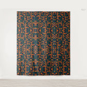 Tenture Motif floral orange fluide (Devant)